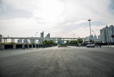 urban roads in shanghai clipart