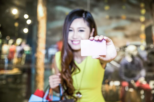 Excited shopping woman — Stock Photo, Image