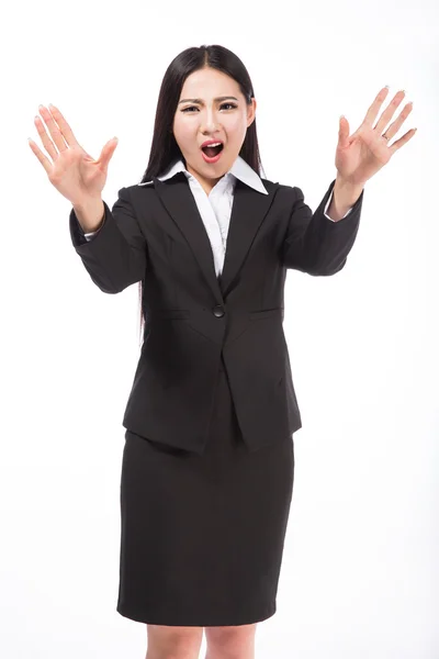 Mujer de negocios. Aislado sobre fondo blanco — Foto de Stock