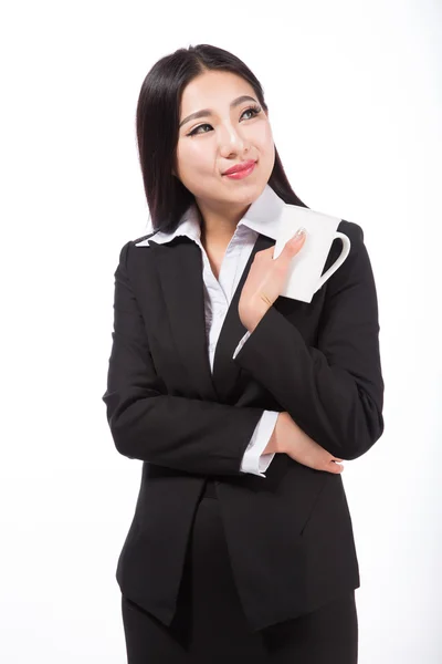 Mujer de negocios sonriente. Aislado sobre fondo blanco — Foto de Stock