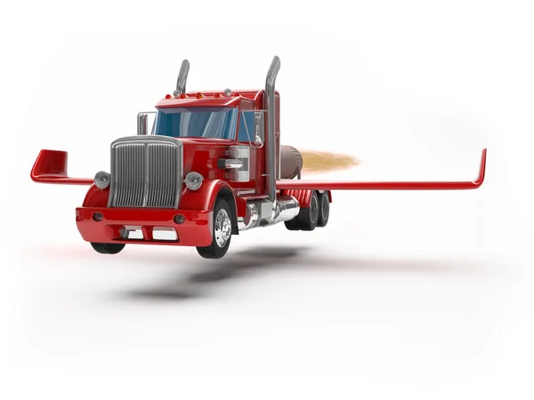 Vliegende vrachtwagen — Stockfoto
