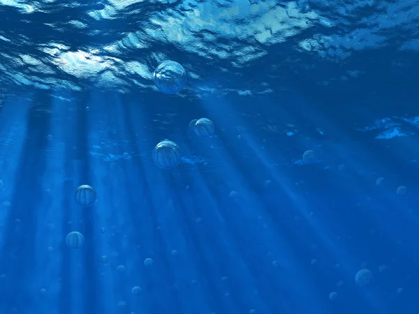 bubbles ve gökyüzü altında su