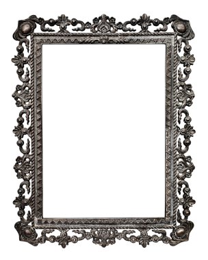 Beyaz arka plan (no #13 üzerinde izole eski metalik resim çerçevesi)