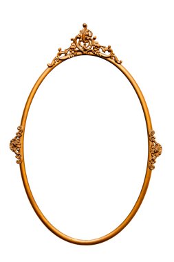 retro Altın Ayna Çerçeve, beyaz (boş izole)