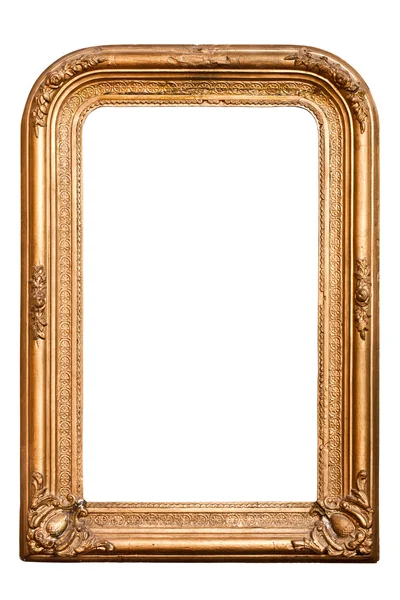 Retro golden old frame, baroque style, vertical — Stock Photo, Image