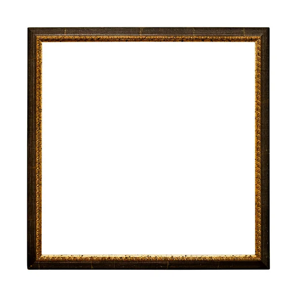 Antiguo marco retro dorado) aislado en blanco Fotos de stock