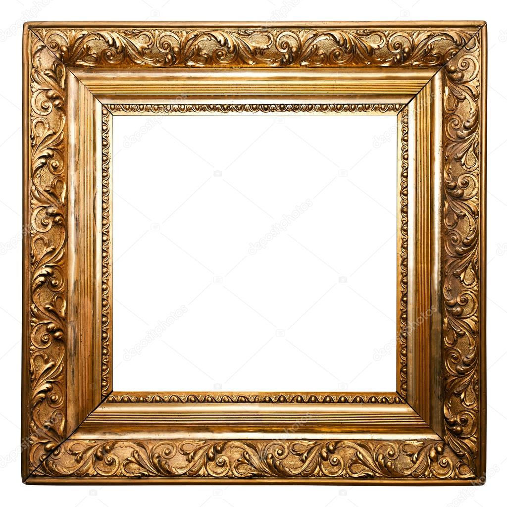 Golden Old Frame isolated (clipping paths included) — Stock Photo