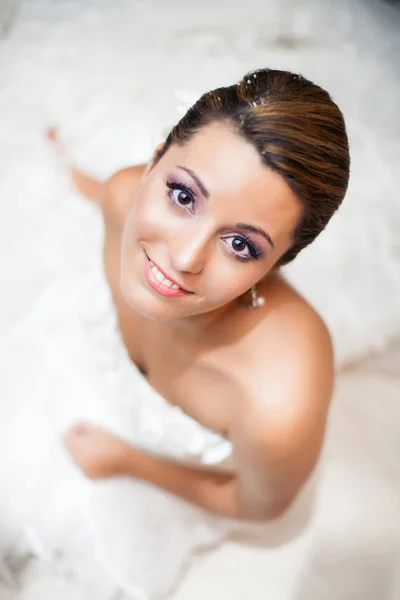 Happy Bride, upper view portrait — Stock Photo, Image