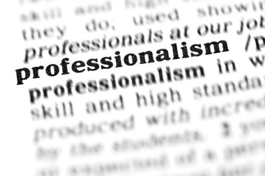 professionalism word dictionary clipart
