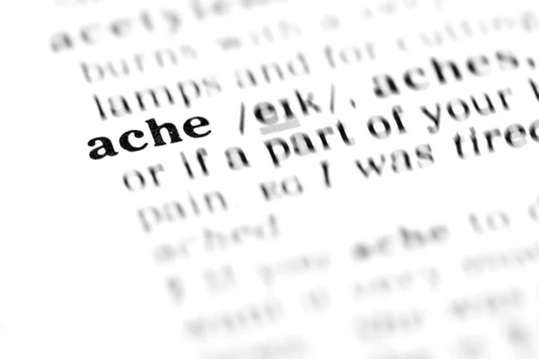 Ache word dictionary — Stock Photo, Image