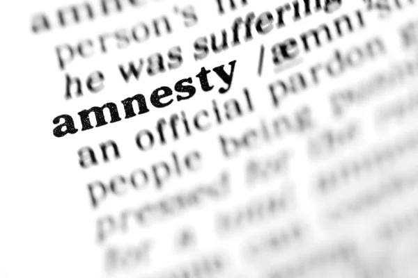 Amnesty word dictionary — Stock Photo, Image