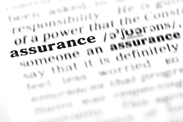 Assurance word dictionary — Stock Photo, Image