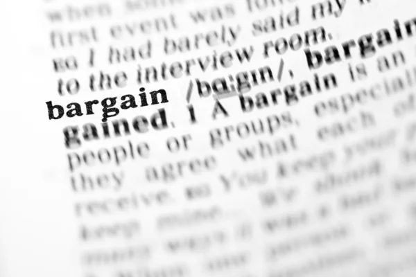 Bargain word dictionary — Stock Photo, Image