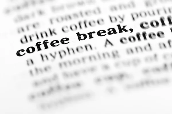 Coffee break word dictionary — Stock Photo, Image