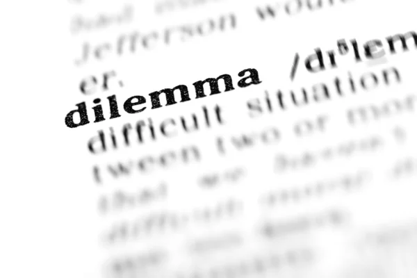 Dilemma word dictionary — Stock Photo, Image