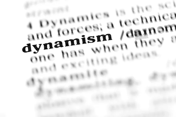 Dizionario di parole dinamismo — Foto Stock