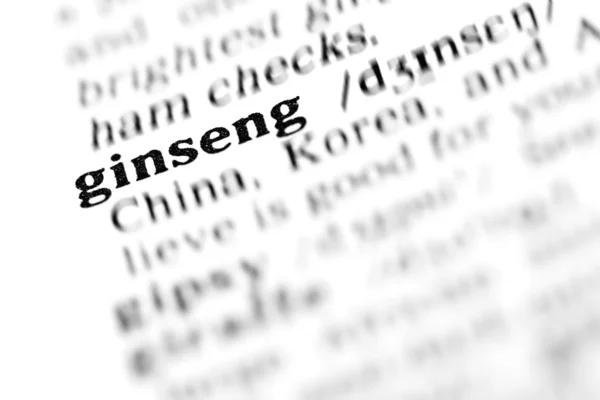 Diccionario palabra ginseng — Foto de Stock
