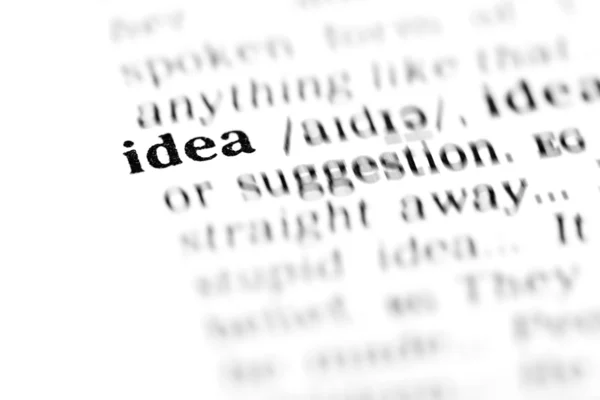 Idea word dictionary — Stock Photo, Image