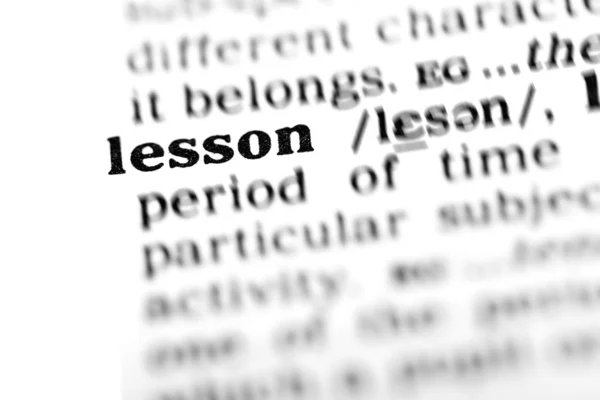 Lesson word dictionary — Stock Photo, Image