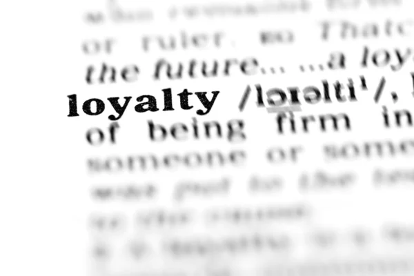 Loyaliteit woord woordenboek — Stockfoto