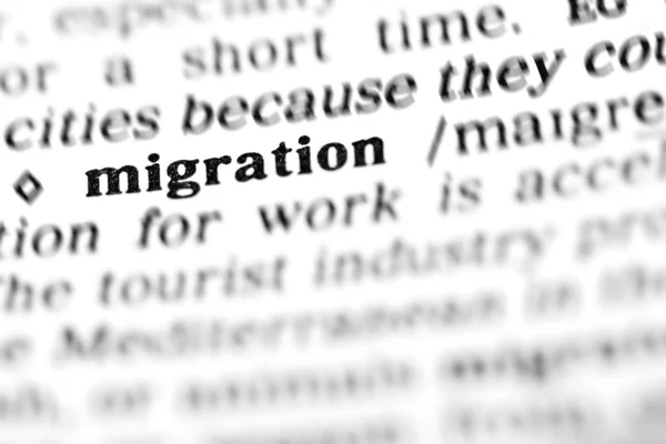 Dicionário palavra migração — Fotografia de Stock