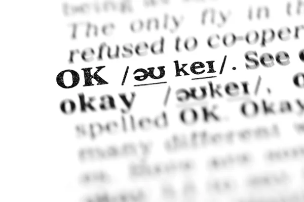 Dizionario delle parole OK — Foto Stock
