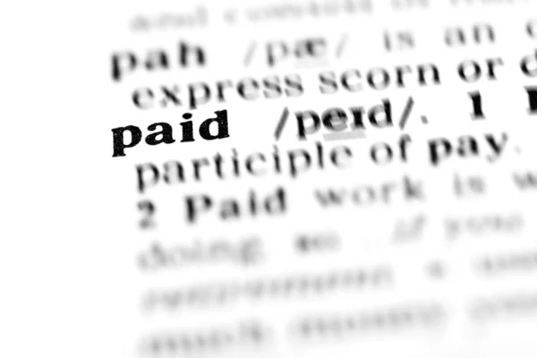 Paid word dictionary — Stock Photo, Image