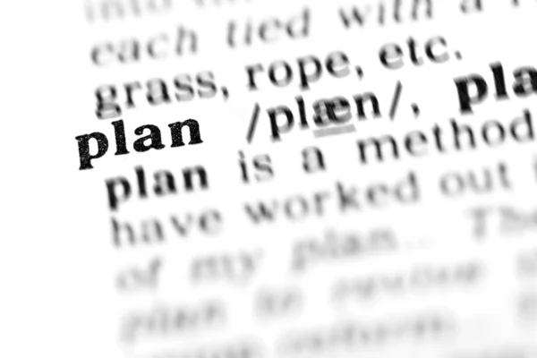 Plan word diccionario —  Fotos de Stock