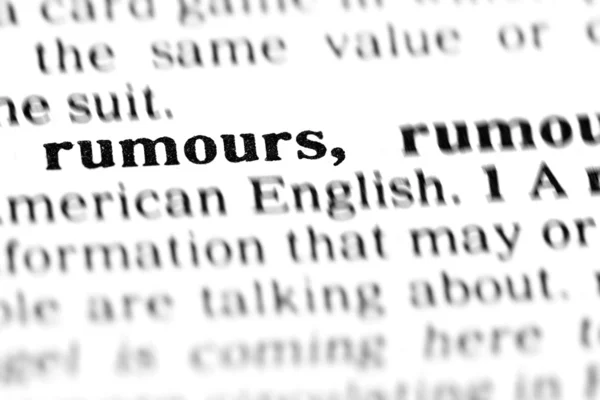 Rumours word dictionary — Stock Photo, Image