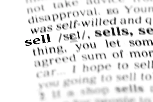 Sell word dictionary — Stock Photo, Image