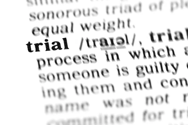 Trial word dictionary — Stock Photo, Image