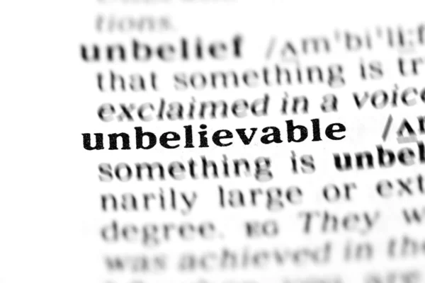 Unbelievable word dictionary — Stock Photo, Image