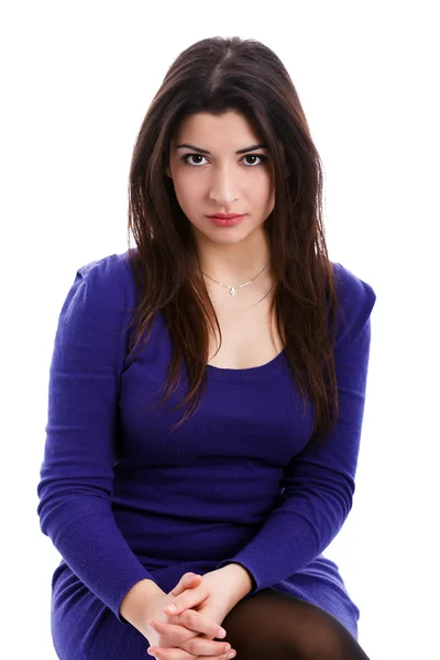 Portrait of Young Woman on white background — Stock Photo, Image