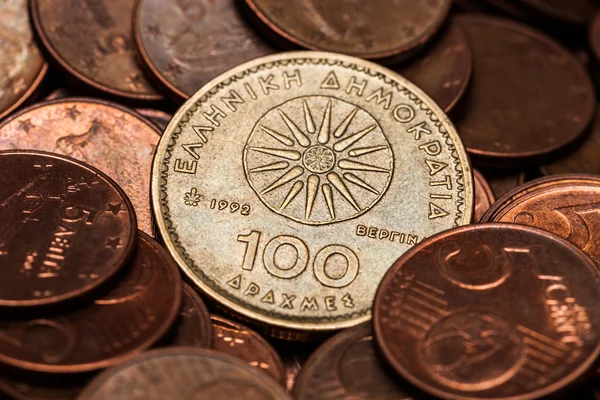 100 drahmas コイン — ストック写真