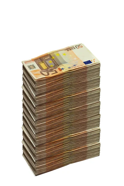 Enorme vast van vijftig euro bankbiljetten — Stockfoto