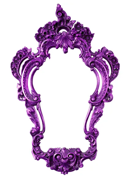 Retro purple old frame, isolated on white — Stock Photo, Image