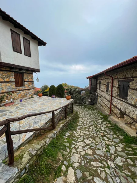 Yunanistan Platamonas Kalesi Yakınlarındaki Eski Panteleimonas Köyünde Mimarlık — Stok fotoğraf