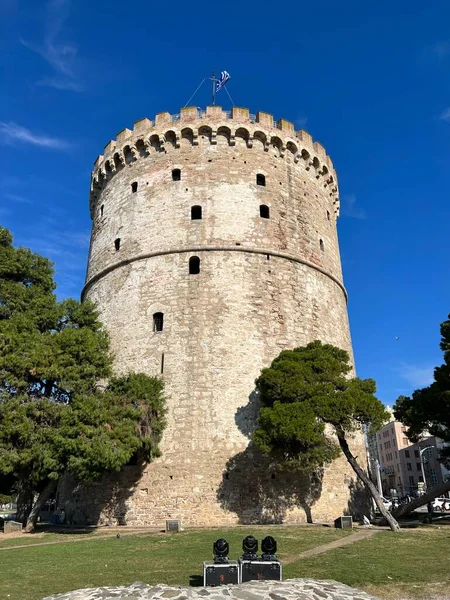 Torre Blanca Ciudad Tesalónica Día Soleado —  Fotos de Stock