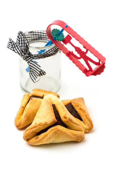 Hamantaschen cookies en grogger — Stockfoto