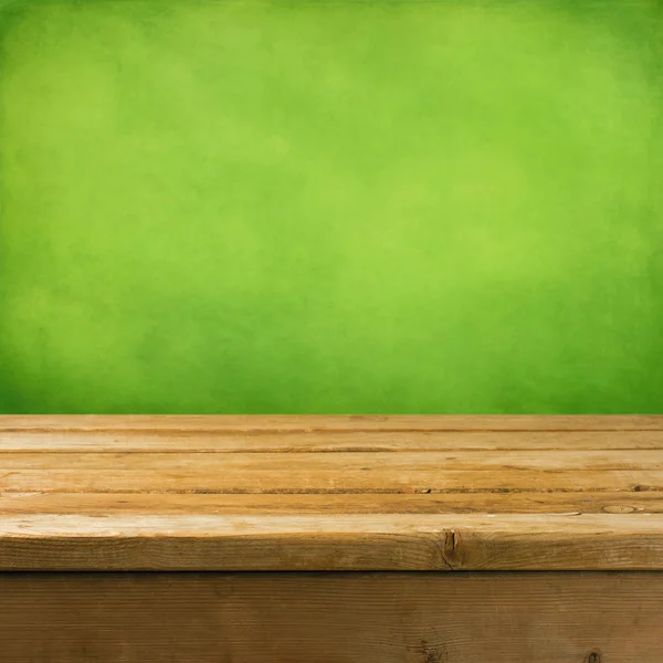 Fundo da mola com mesa de madeira — Fotografia de Stock
