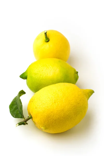 흰 배경에 있는 신선 한 레몬 — 스톡 사진