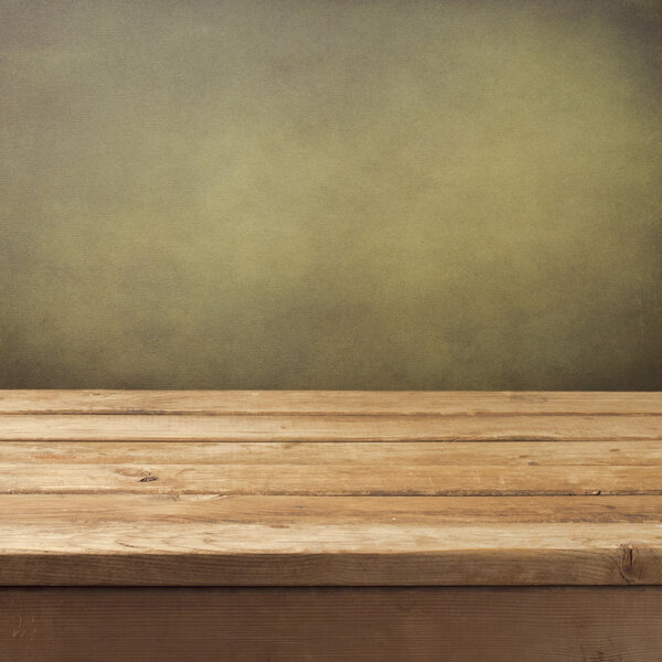 Retro background with wooden table