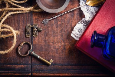 anahtar ve kitap retro Vintage arka plan
