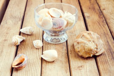 kabukları ahşap arka plan üzerinde