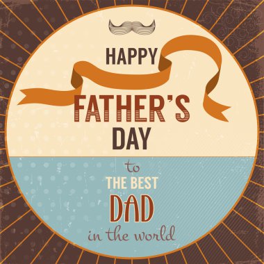 Babalar günü için retro tarzı tebrik kartı.