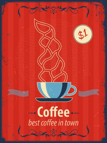 Cartaz de café estilo retro . — Vetor de Stock