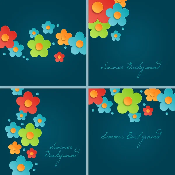 Set floral kaart ontwerp. — Stockvector