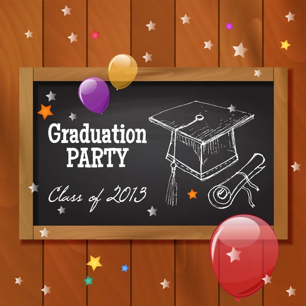 Graduation fête poster design . — Image vectorielle