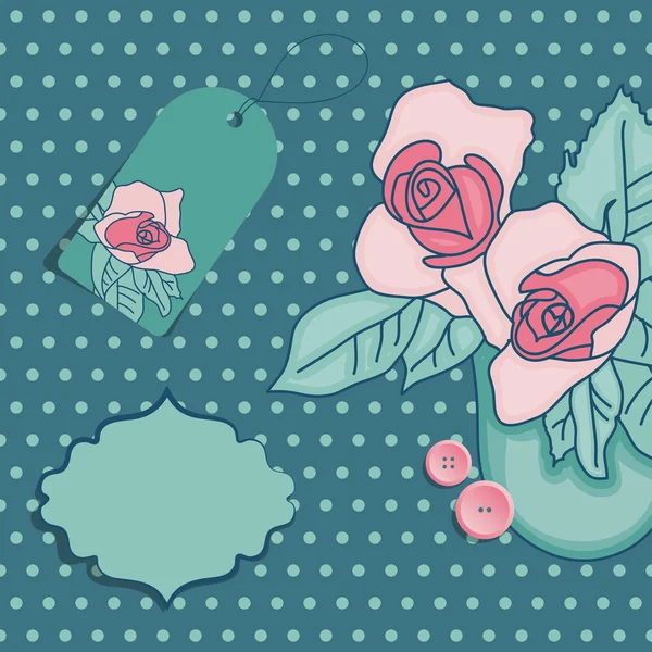 Shabby fond chic avec des roses — Image vectorielle