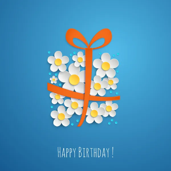 Gift box made from daisy flowers. — Stock Illustration Gift box made from daisy flowers. Vector Graphics